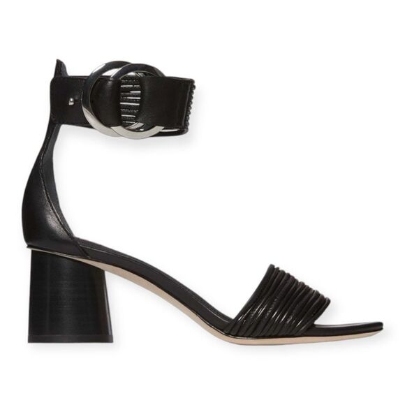 PAIGE Shoes - PAIGE Felicity Leather Block Heel Sandal In Black Size 11